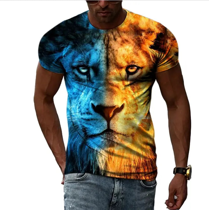 New Animal Lion Graphic Men T-shirts