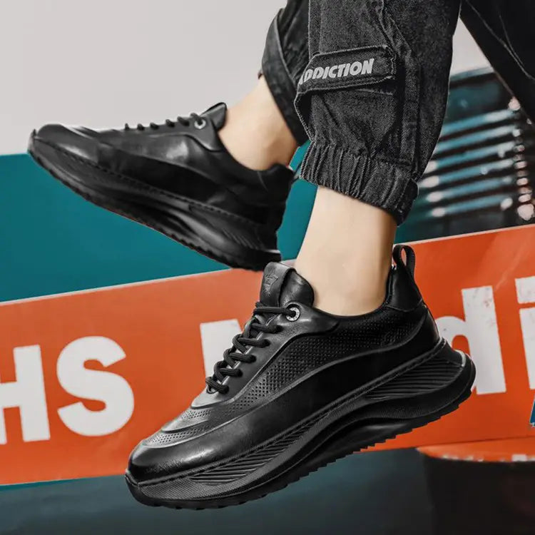 Men’s Thick-soled Sports Shoes Casual Breathable Sneakers Lace-up Dad Shoes Boy