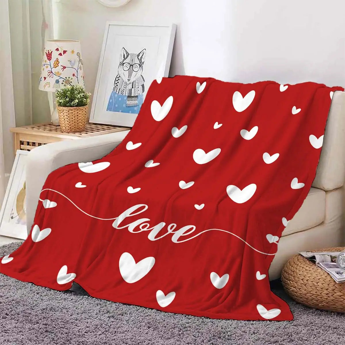 Heart Printing Blanket