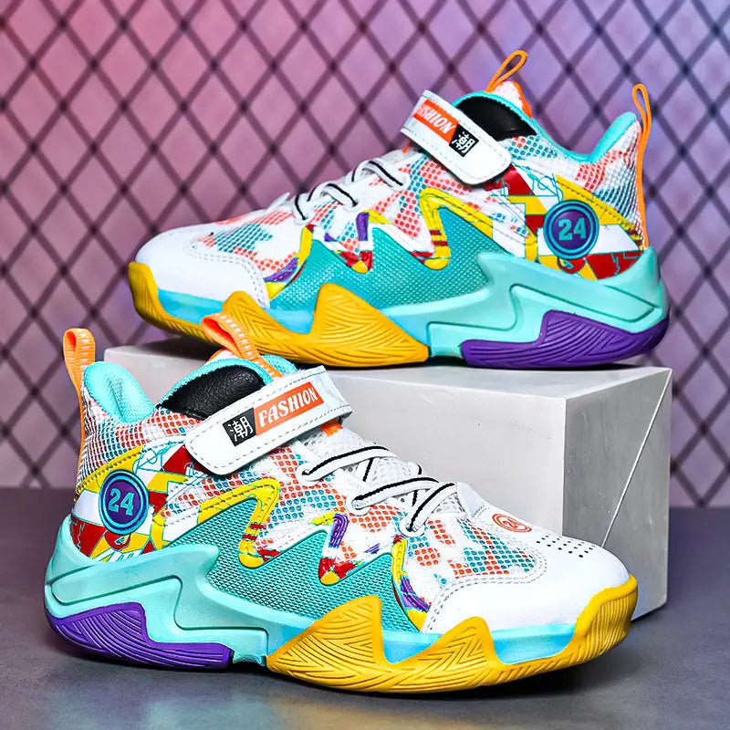 Boys’ Basketball Mesh Breathable And Wear-resistant Shoes