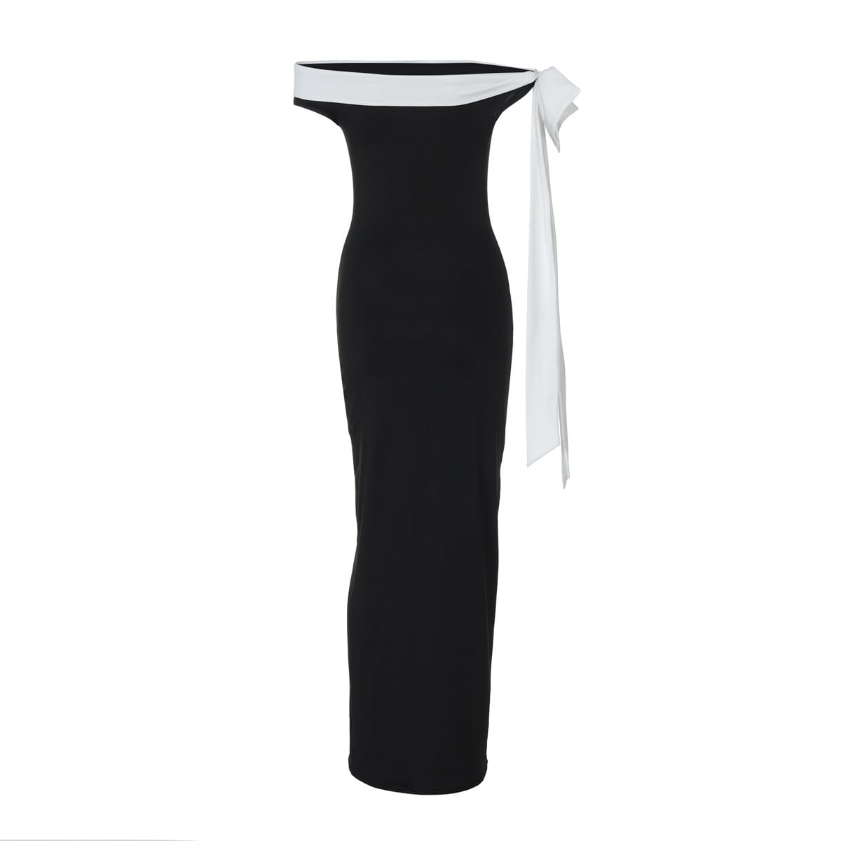 Women’s Fashion Off-shoulder Ribbon Slim Fit Dress