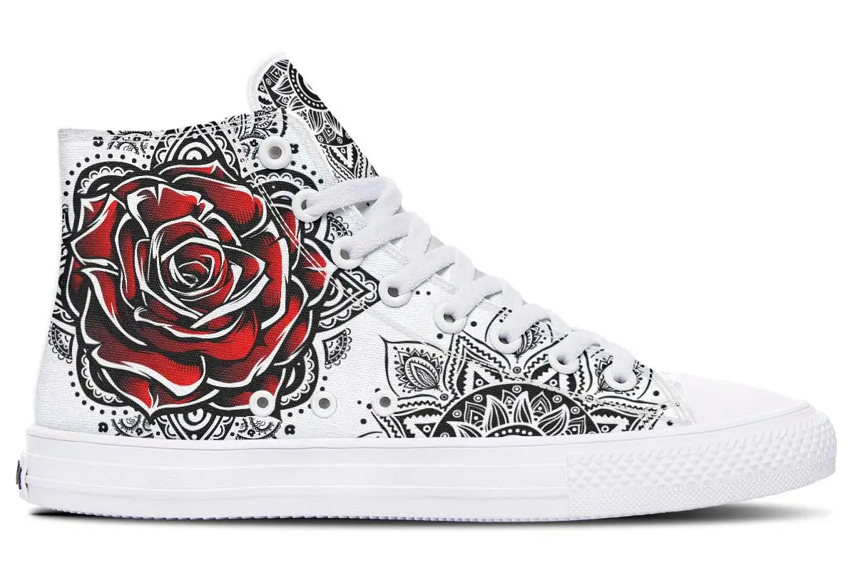 Printed Couple High Top Canvas Shoes