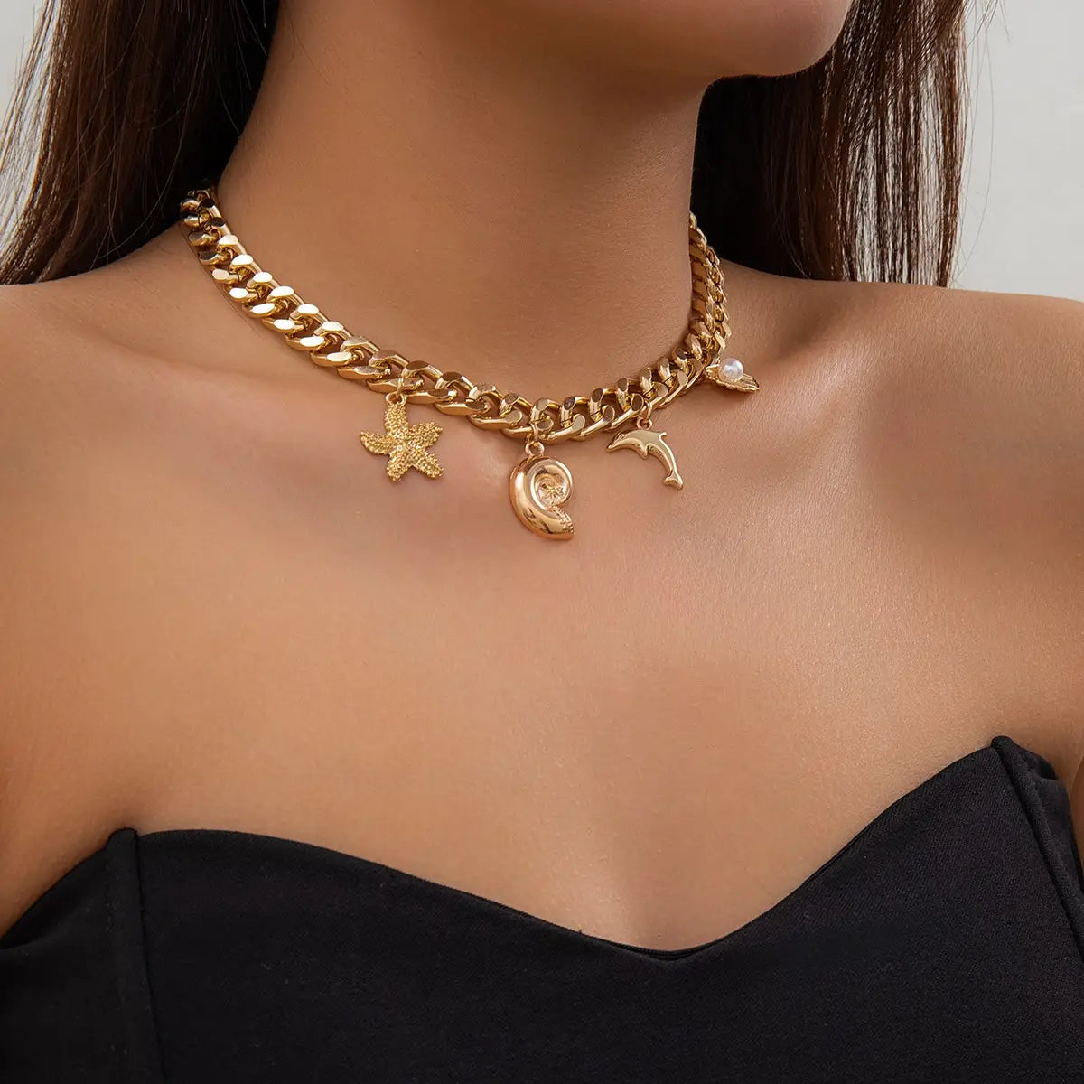 Fashion Ocean Style Pearl Bracelet And Necklace For Women Fashion Jewelry