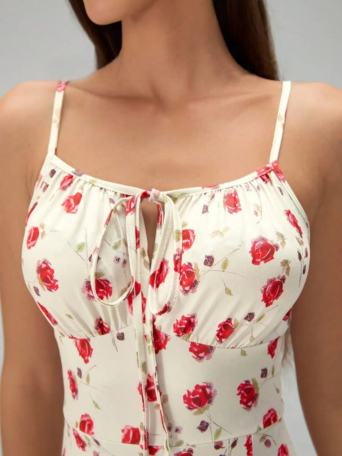 Summer Printed Suspender Split Dress Fashion Slim Lace-up Long Dresses For Women Clothing