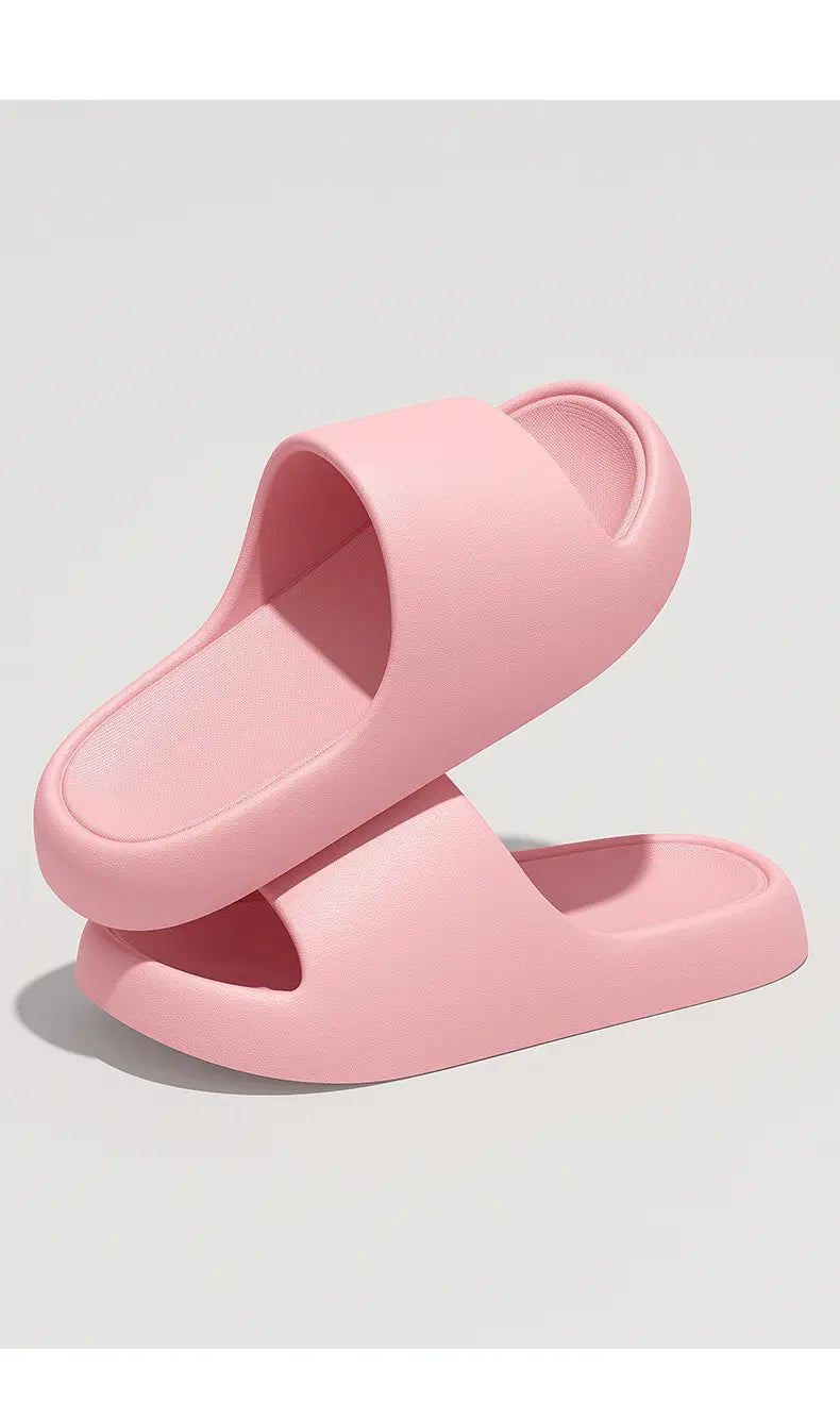 Solid Thick-soled Home Slippers Summer Non-slip Floor Bathroom Slipper For Women Men’s House Shoes