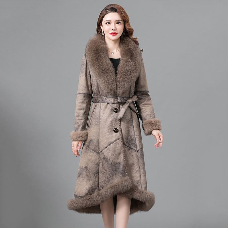 Woman Thickened Coat Real Fur