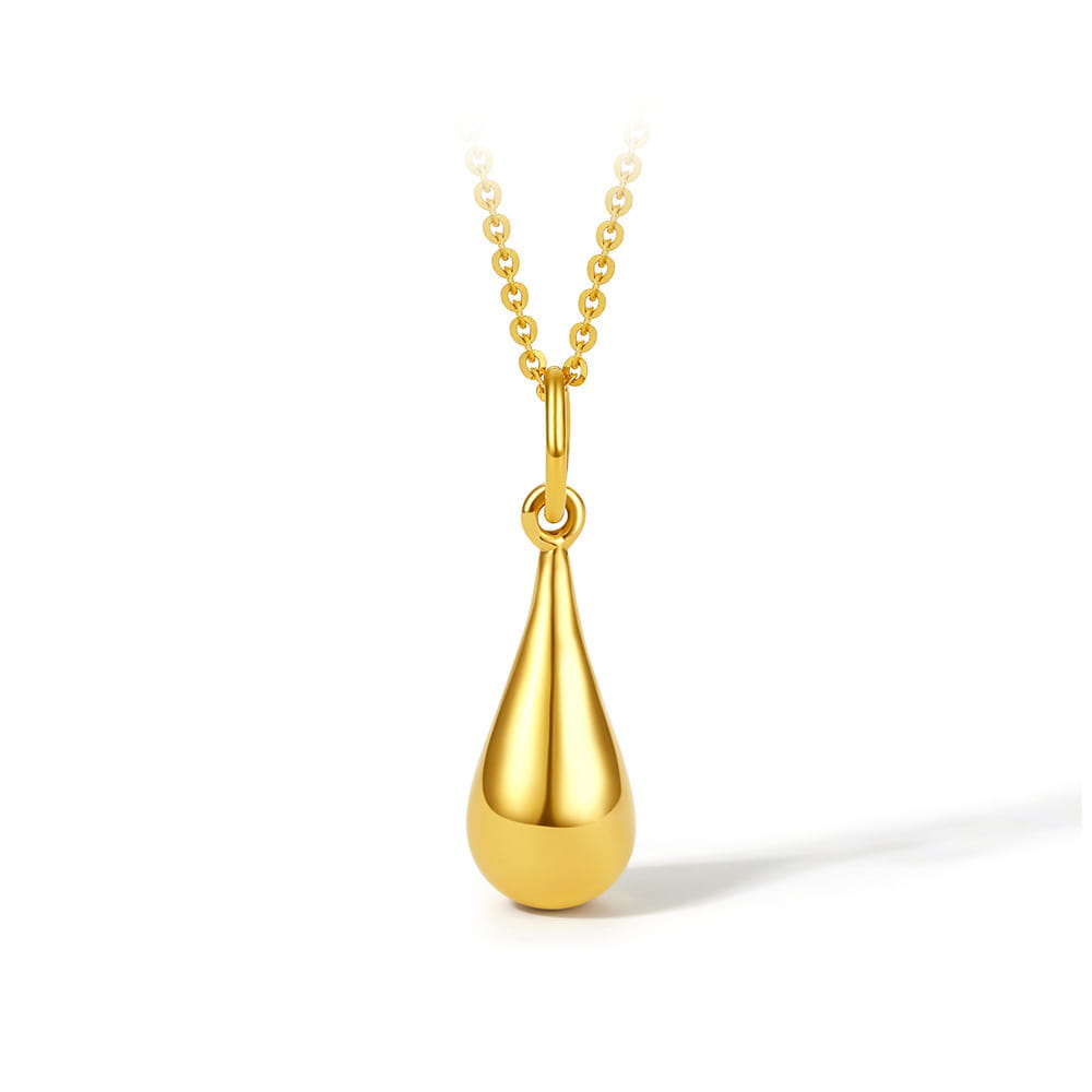 Women’s 18K Water Drop 3D Pendant Necklace