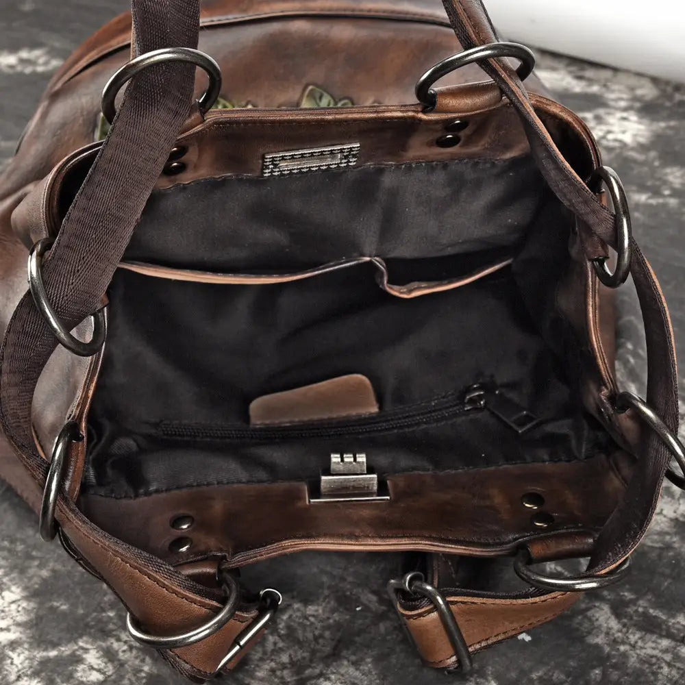 Tree Cream Leather Backpack