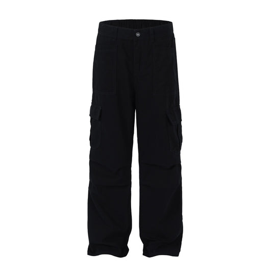 Fashion Solid Color Workwear Straight-leg Trousers Men