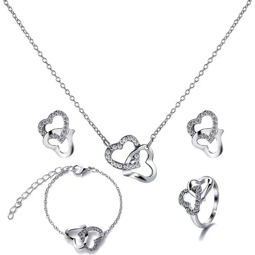5PCS Fashion Butterfly Pendants Necklace Earrings Ring Bracelet Sets For Women Jewelry Set Bridal Wedding Jewelry Gift Beyond Trends Hub
