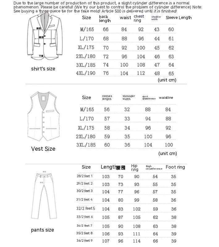 Men three Pieces Suit Set