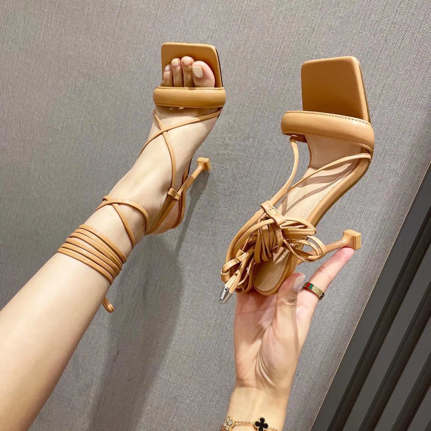 Stiletto Cutout Ankle Strap Stiletto Heels