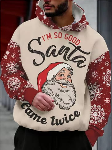 Santa Claus Men’s Pattern Hoodie