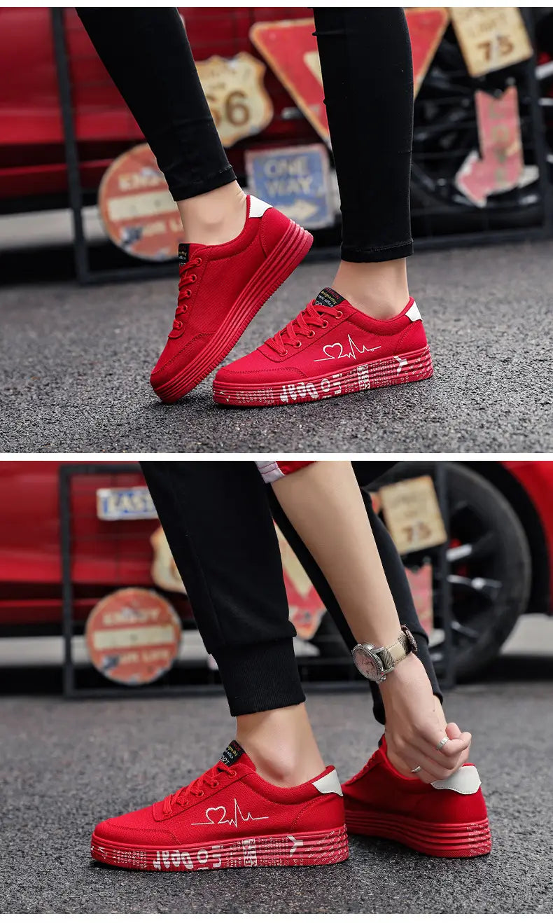 Flats Lace-up Casual Shoes Lover Sports Shoes Valentines Day