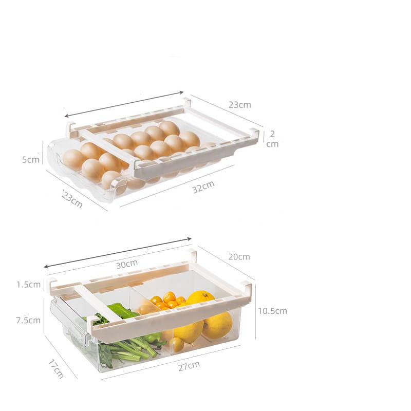 Kitchen Organizer Adjustable Kitchen Refrigerator Storage Rack Fridge Freezer Shelf Holder Pull-out Drawer Organiser