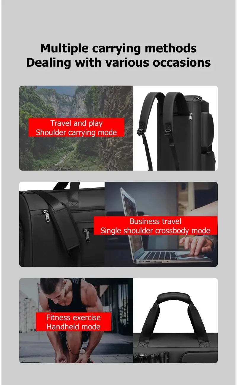 High Quality Waterproof Suit Bag For Men Large Capacity Travel Bag With Shoe Compartment Dry And Wet Separation Travel