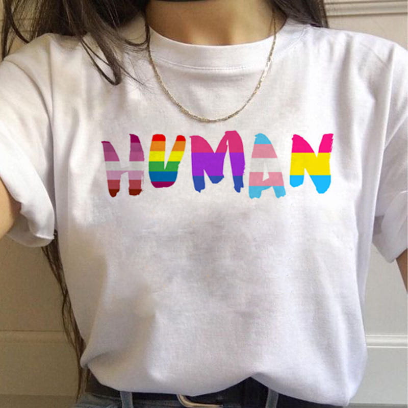 WomenT Shirts Gay Pride Rainbow Gay Short Sleeve Ladies T-shirt Girlfriends