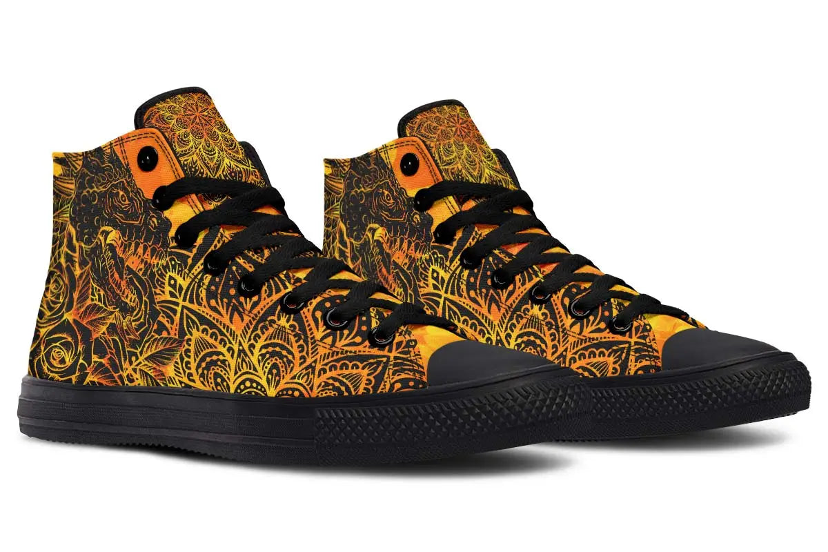 Printed Couple High Top Canvas Shoes
