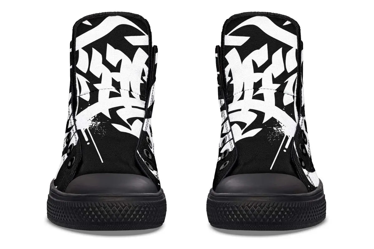 Printed Couple High Top Canvas Shoes