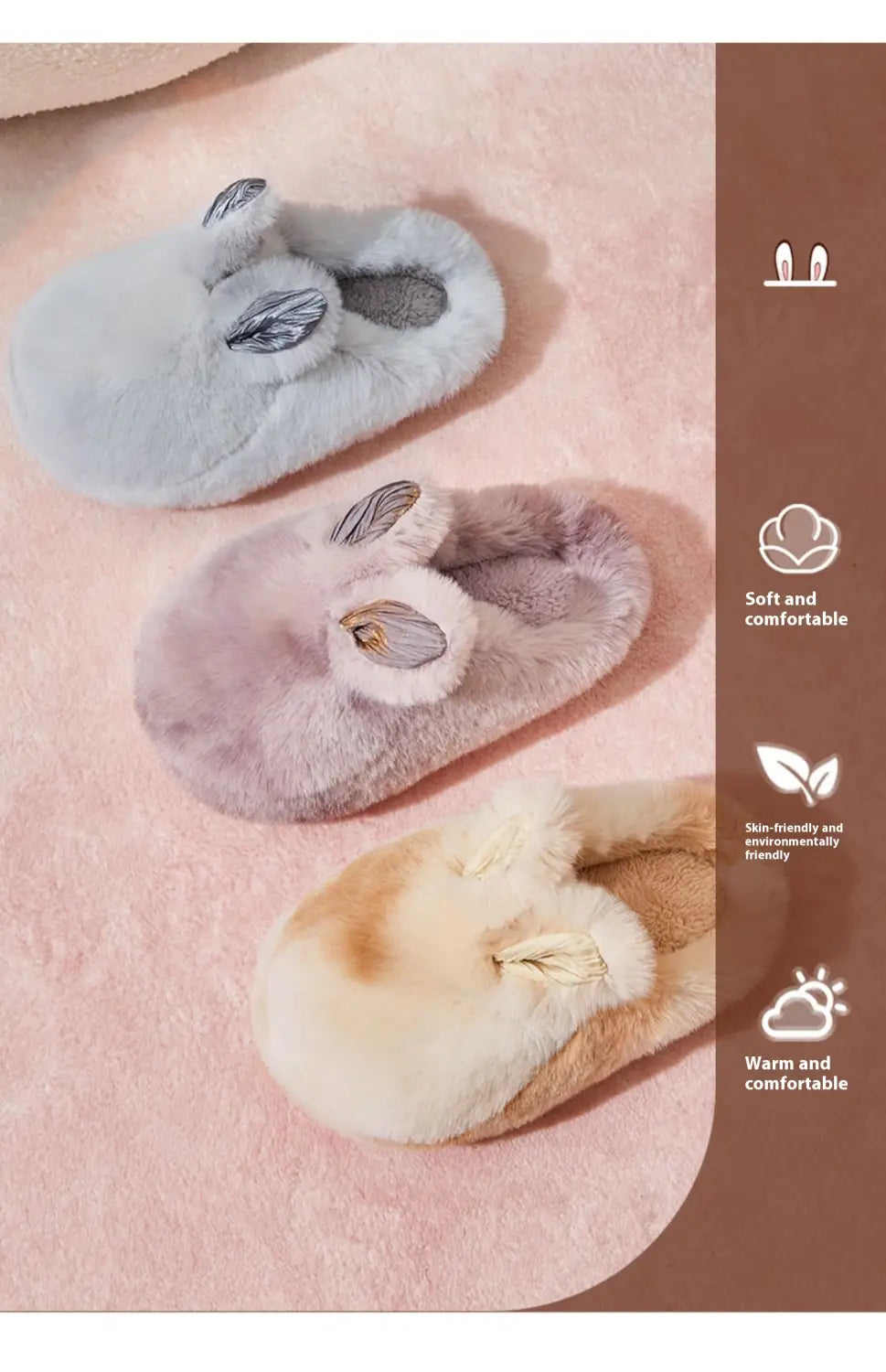 Cat Like Cotton Slippers For Women Autumn And Winter Home And Household
