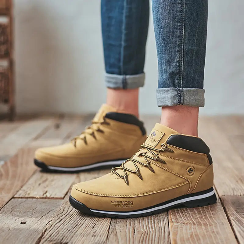 Trendy Outdoor Boots Hiking Shoes Men’s Cotton Boots