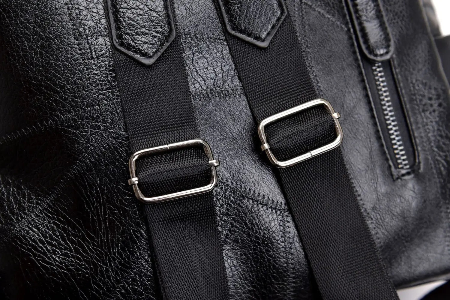 PU Stitching Leather Backpack
