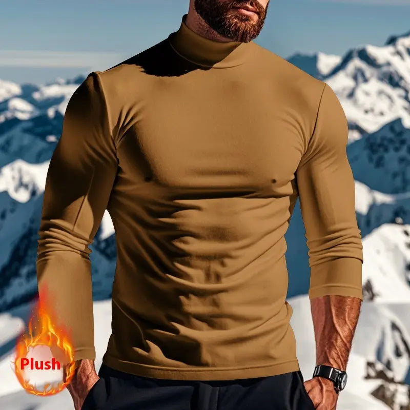 Bottoming Slim-fit Half Turtleneck Men’s Top