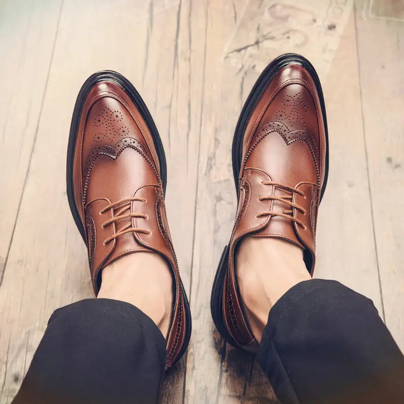 Men’s shoes autumn breathable British leather shoes