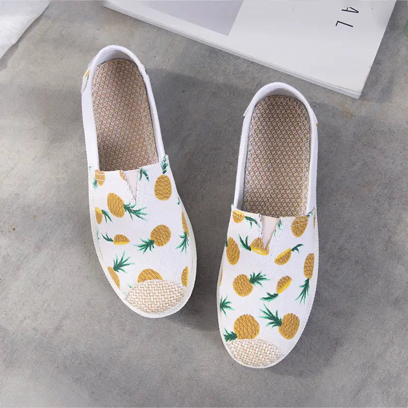 Woman Wears Lazy Fisherman’s Canvas Shoes
