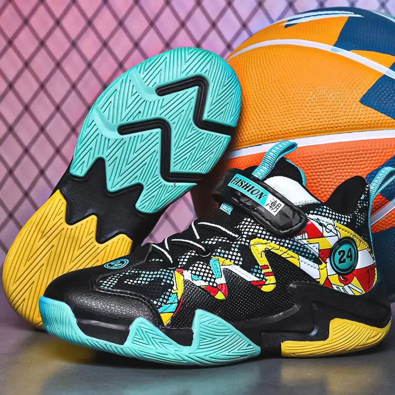 Boys’ Basketball Mesh Breathable And Wear-resistant Shoes