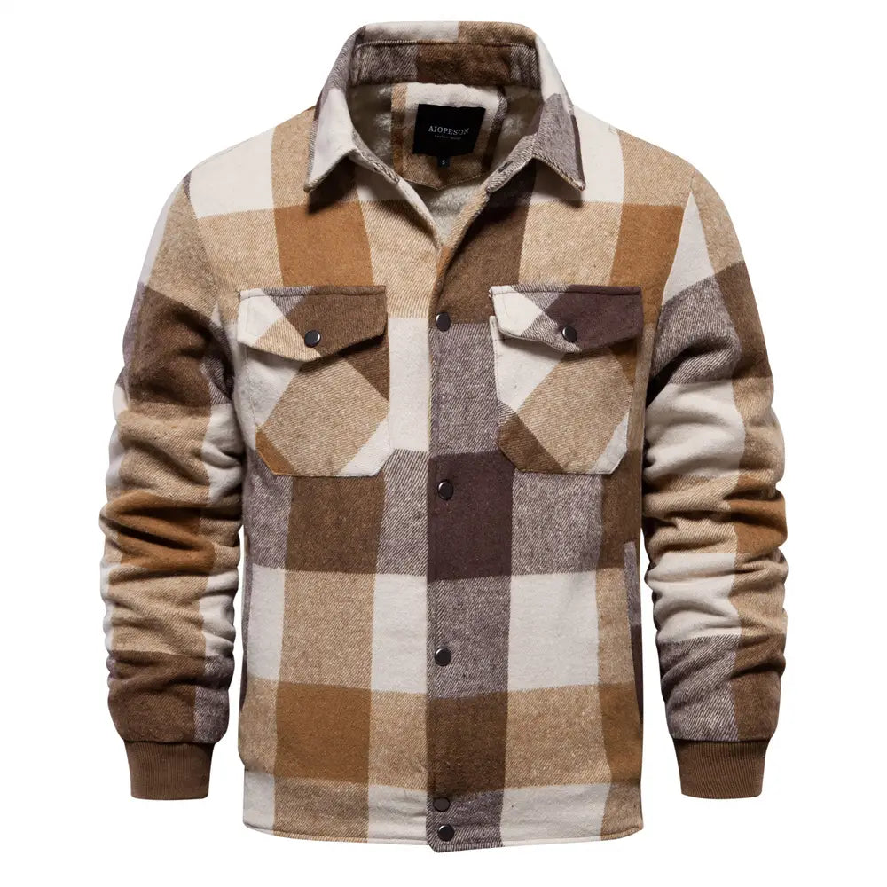 New Autumn And Winter Men’s Jacket Casual Plaid Coat