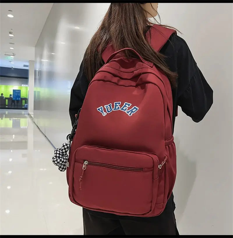 Simple Backpacks School Bags Student Girls Nylon Bag Women