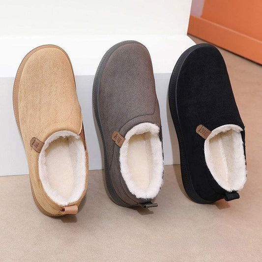 Fleece-lined Merino Wool Slip-on Snow Boots With Anti-slip Soles