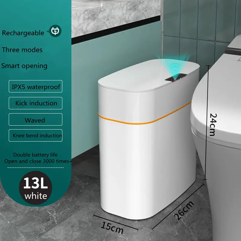 Smart Trash Can With Lid For Bedroom And Living Room Kitchen Storage Box Trash Can Induction Small Car Box Automatic