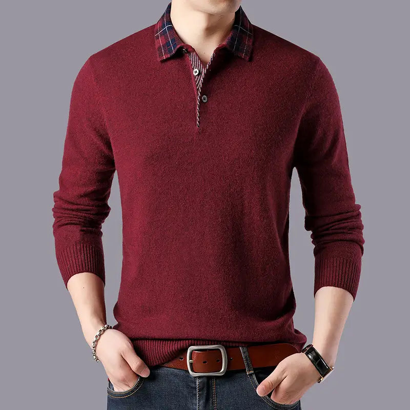 Autumn and winter men’s wool sweater long sleeve