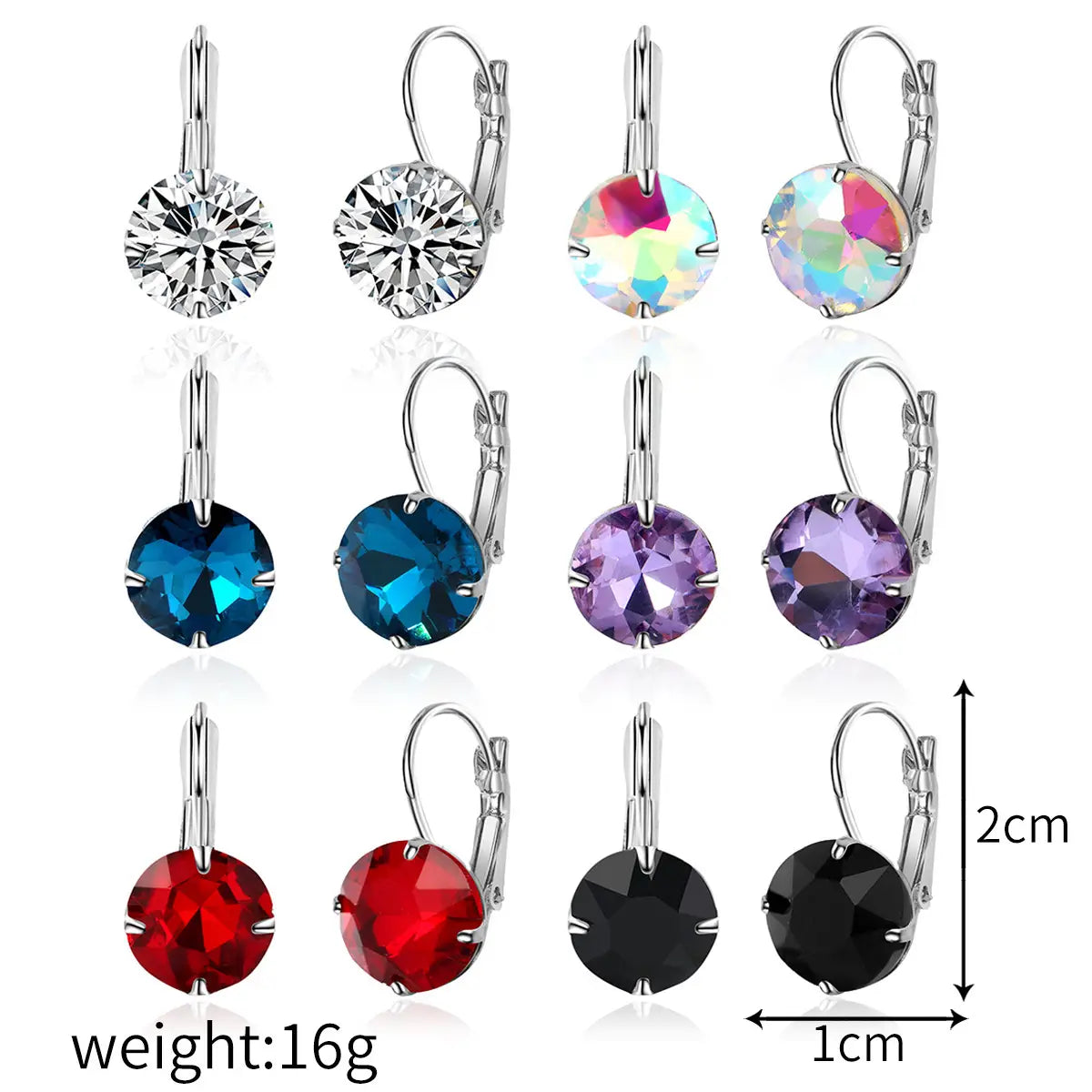 Silver-toned crystal drop earrings from Women’s Fashion Simple Stainless Steel Zircon Set.