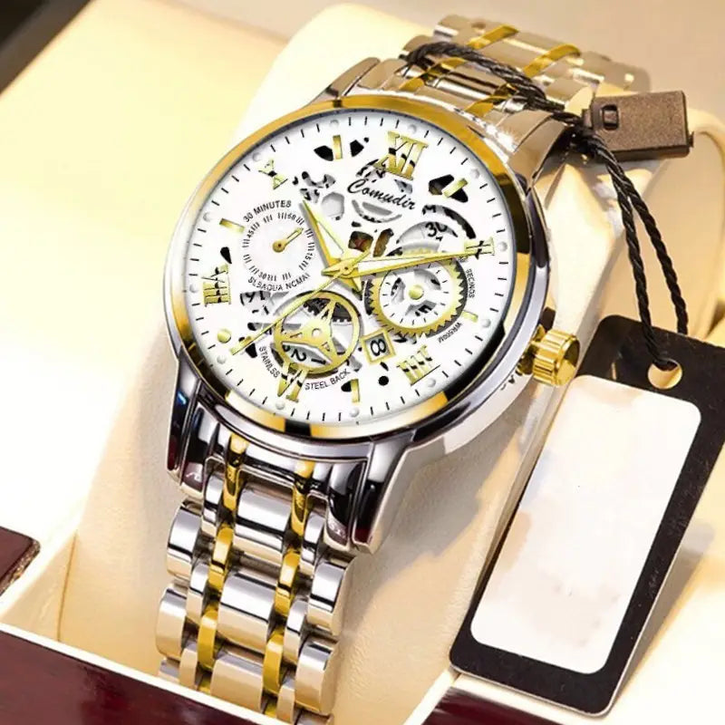 Fashion Jewelry Hollow Men’s Watch Men’s Waterproof Luminous Calendar