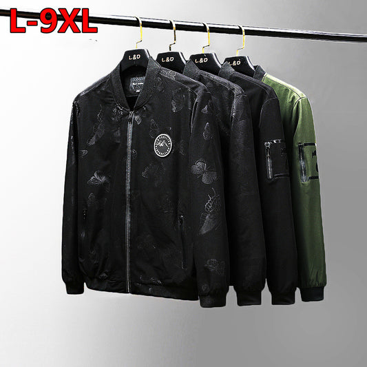 Plus Fat Plus Size Loose Clothes Men's Stand-up Collar Jacket