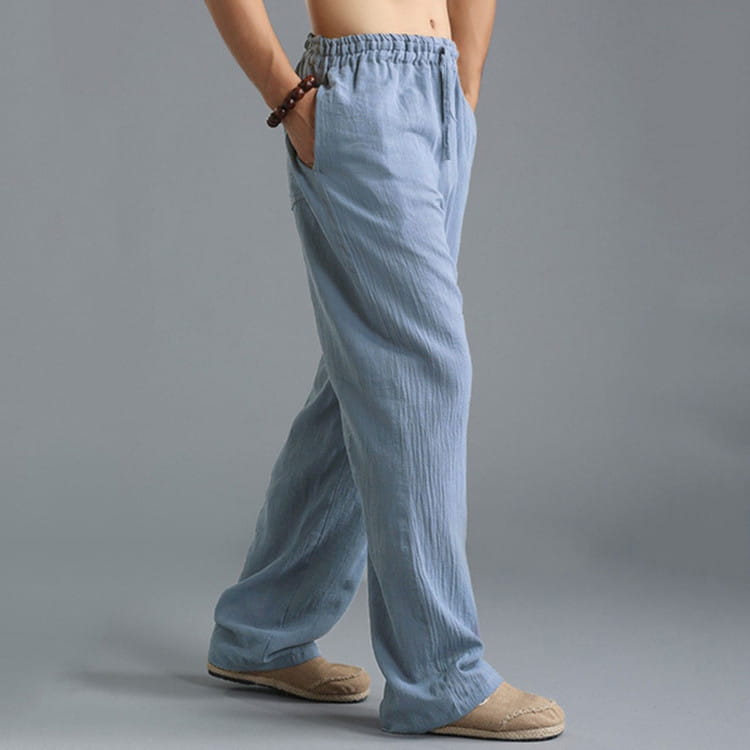 Men’s Breathable Linen Loose Casual Sports Pants