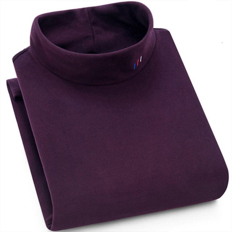 Men’s Half High Collar Plus Velvet Warm Plus Size Slim Bottoming Shirt
