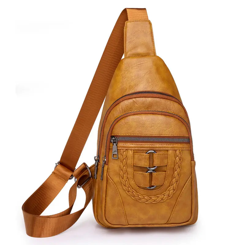 New Retro Easy Matching Chest PU Messenger Bag Female Cross-border Amazon Hot Chest Bags Ins Women Bag Wholesale