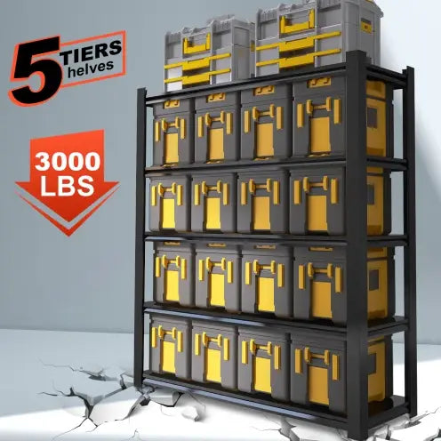 Wide Black Metal Shelves 15.75 inches