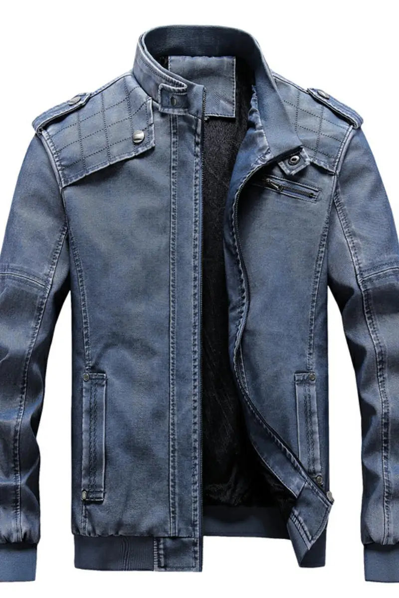 Men’s PU motorcycle leather jacket