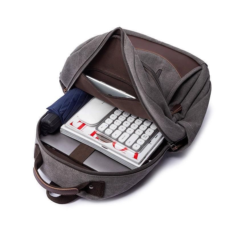 Trendy Solid Color Mens Backpack With Large Capacity