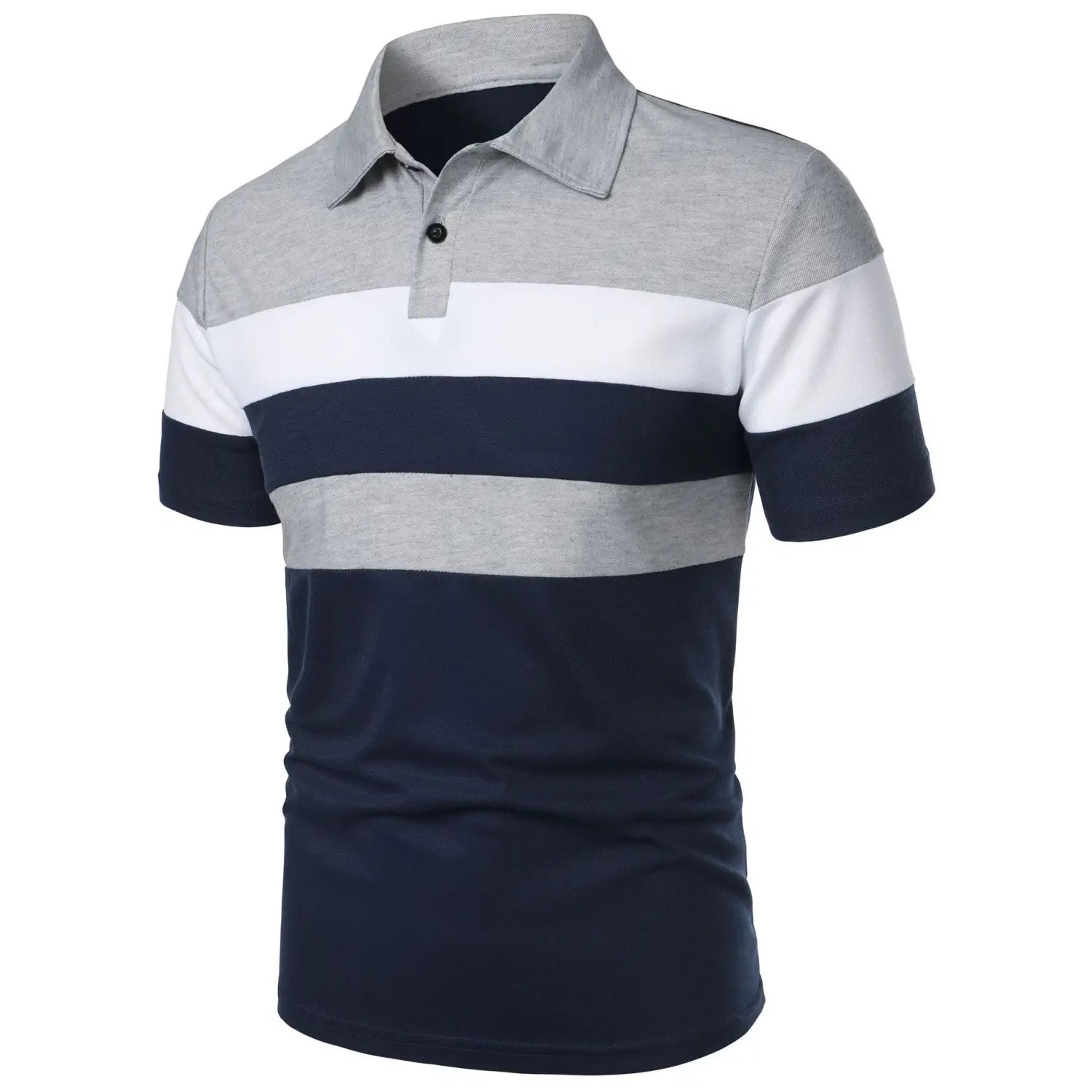 Men’s Short Sleeve Chest Three Stripes Color Matching Fashion Short Sleeve