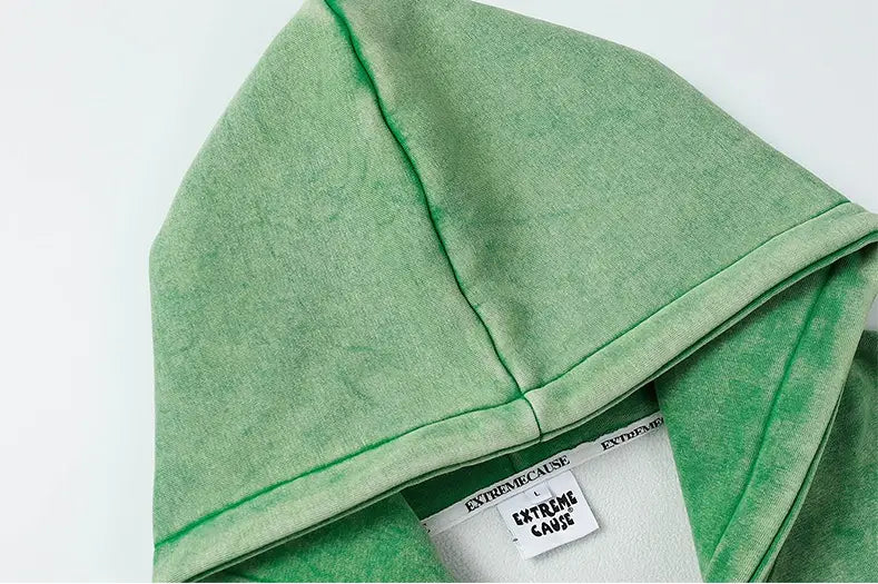 Old Washed Cardigan Hooded Sweater For Men And Women
