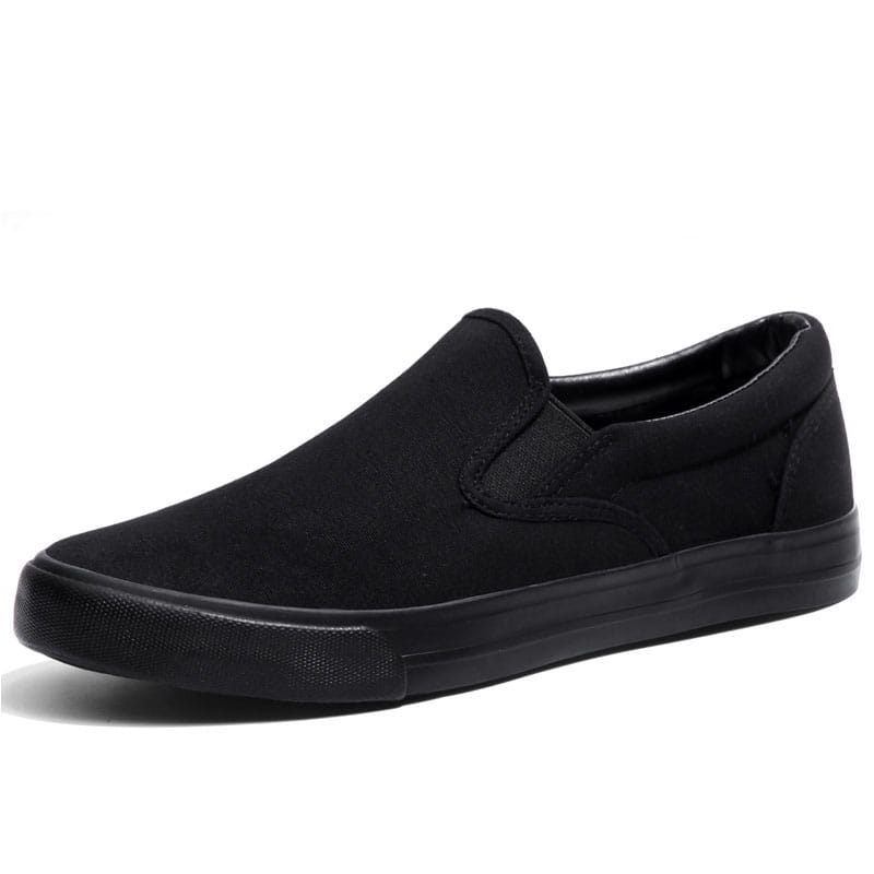 All black couple canvas shoes