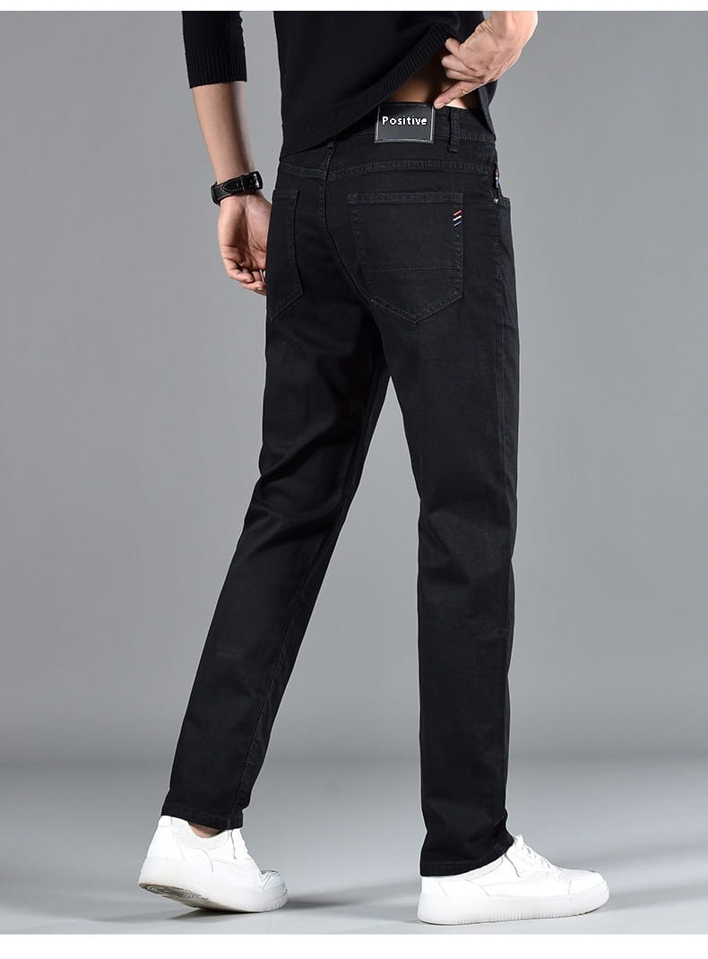 New Slim Fit Youth Casual Straight-leg Cotton Jeans Men