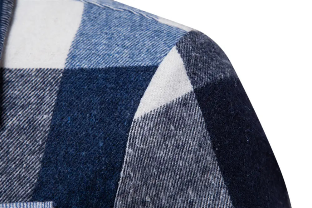 New Autumn And Winter Men’s Jacket Casual Plaid Coat