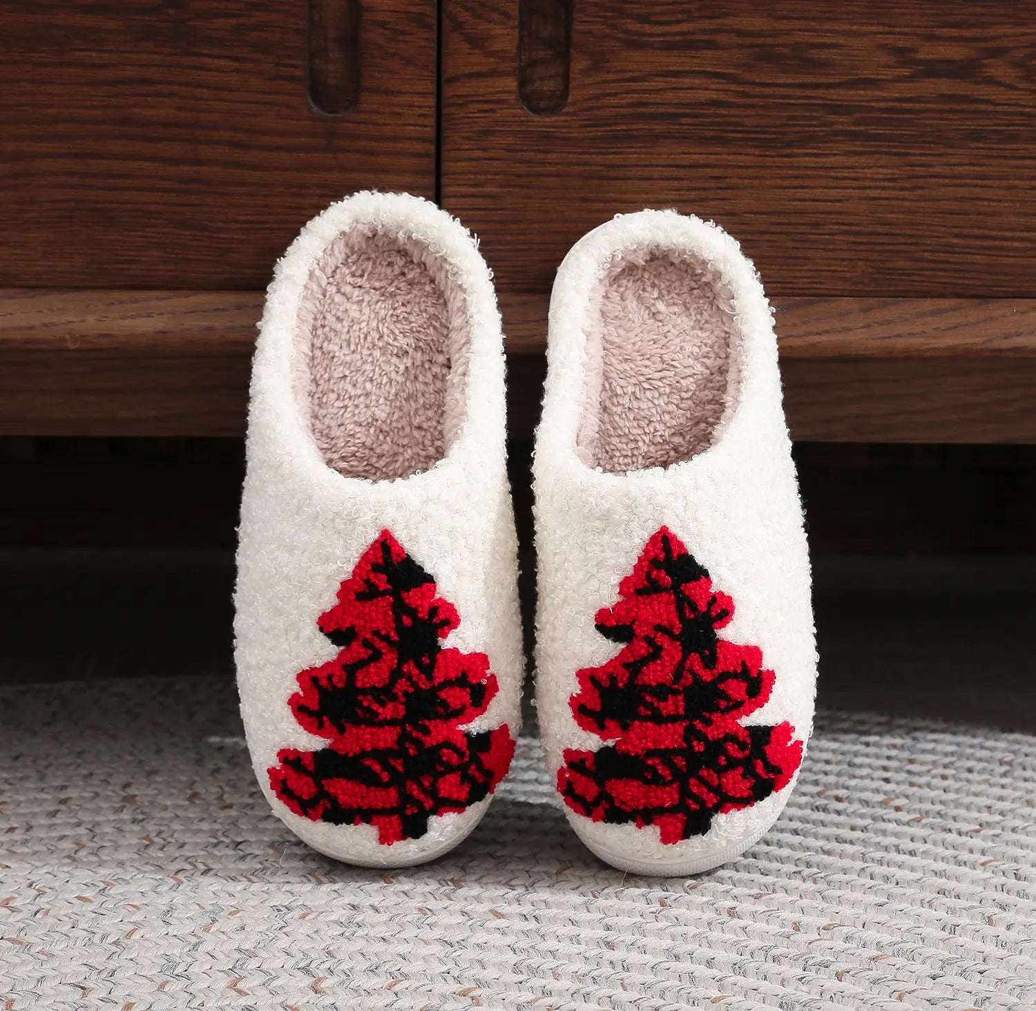Christmas Tree Home Slippers Fashion Non-slip Floor Bedroom Slipper For Women Fuzzy House Shoes Winter